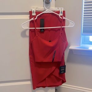 Red two piece dress